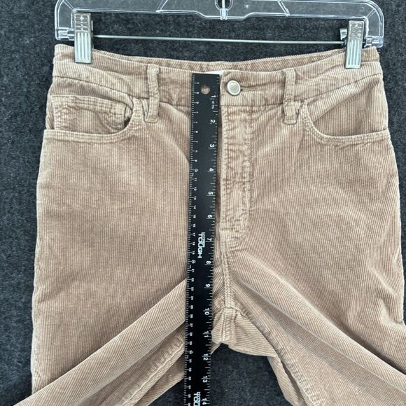 Good American Classic Slim Pants Women's 6/28 Beige Corduroy Bootcut Flare - Picture 8 of 12